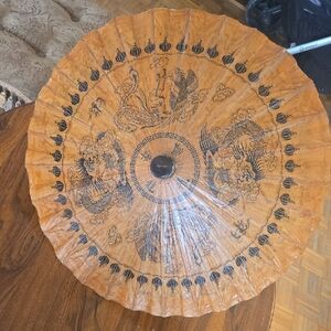 Vintage Asian Style Parasol Dragon Working Estate Find